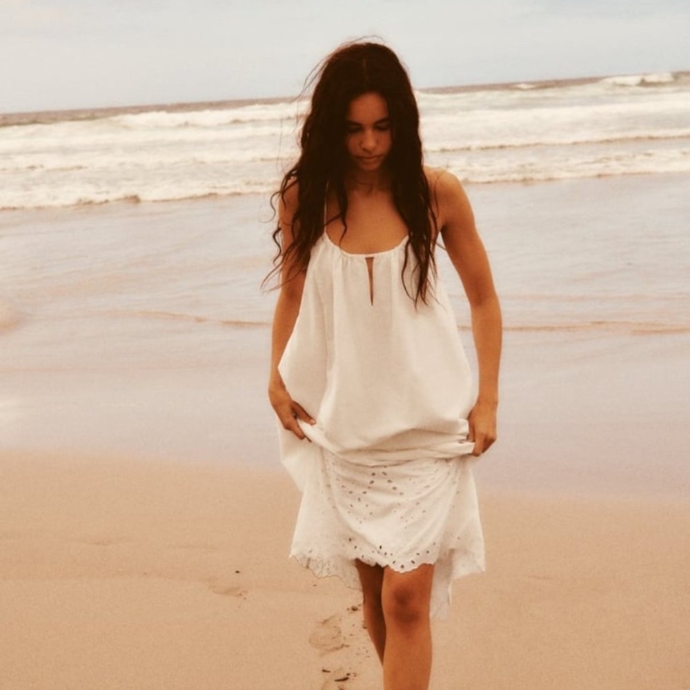 Zara White Cotton Midi Dress Free People Mango Reformation NWT S Bloggers